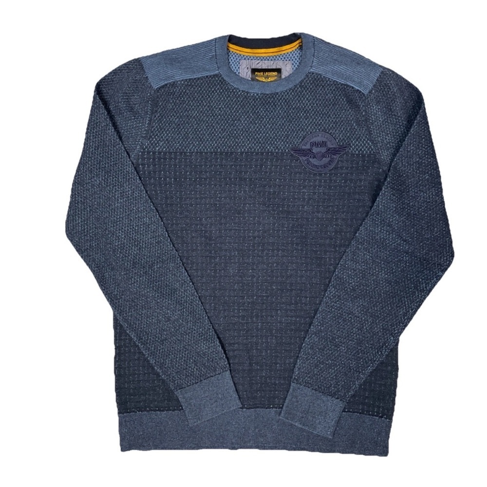 PME Legend American Classic Knit Crewneck Sweater Emblem Size Medium Navy